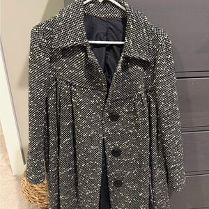 Giambattista Valli Women's Black and White Tweed Swing Coat